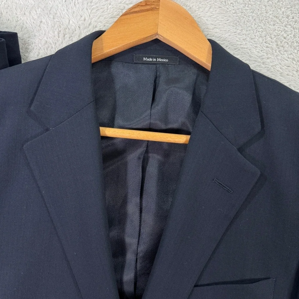 Joseph Feiss Mens 38S Short Classic Fit Navy Wool Suit Jacket Blazer Pants 32x30
